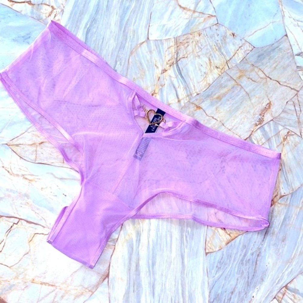 New Victoria secret ouvert Panty floral heart cut out cheeky Lace Mesh underwear
